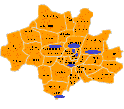 районы_мюнхена на карте